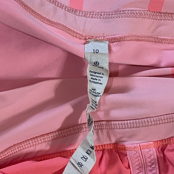 Lululemon Run: Pace Skirt Pop Orange/Bleached Coral/ Ocean Stripe Bleached Coral - Picture 6 of 7